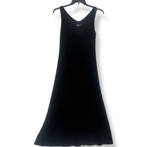 Vintage Y2K Vivyd Slinky Black Maxi Dress Womens Size‎ Medium Acetate USA Made